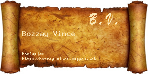Bozzay Vince névjegykártya