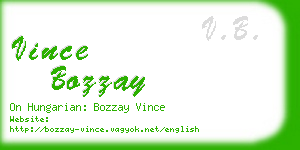 vince bozzay business card